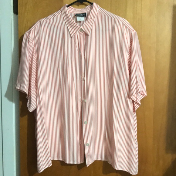 Orange White Stripe Blouse - Picture 1 of 5